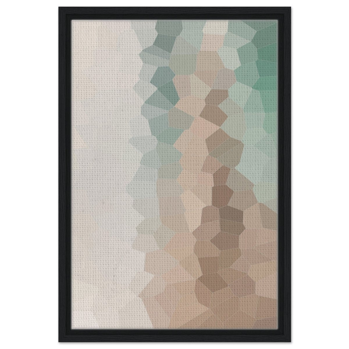 Serene Shores: A Tranquil Escape | Abstract Wall art print - 40x60 cm / 16x24″ - Framed Canvas - Black frame