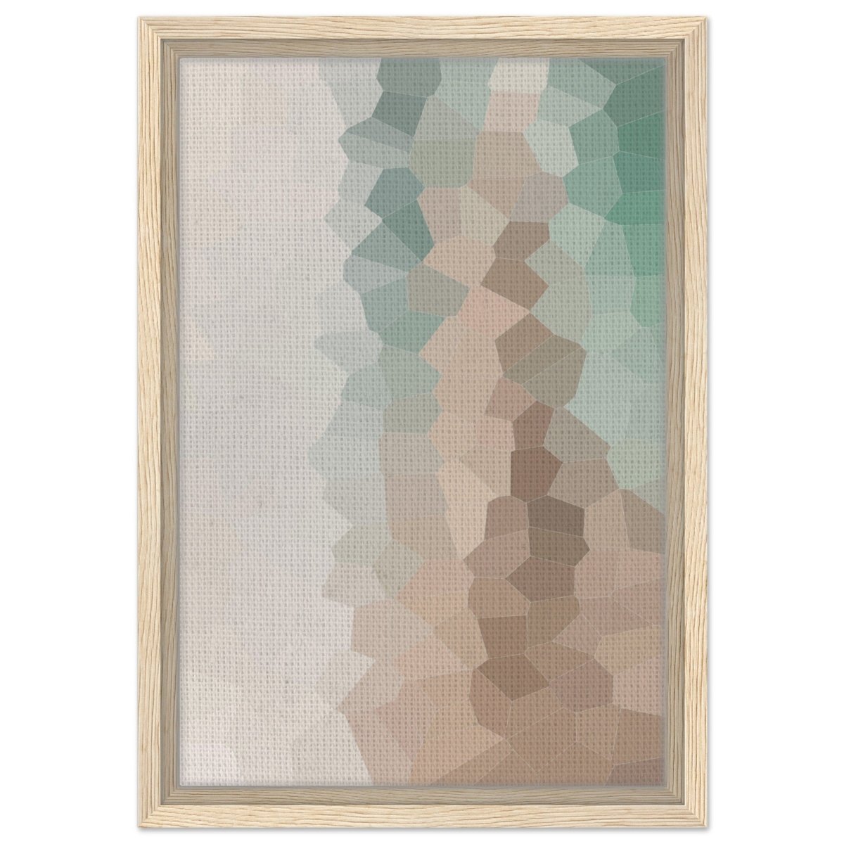 Serene Shores: A Tranquil Escape | Abstract Wall art print - 30x45 cm / 12x18″ - Framed Canvas - Wood frame