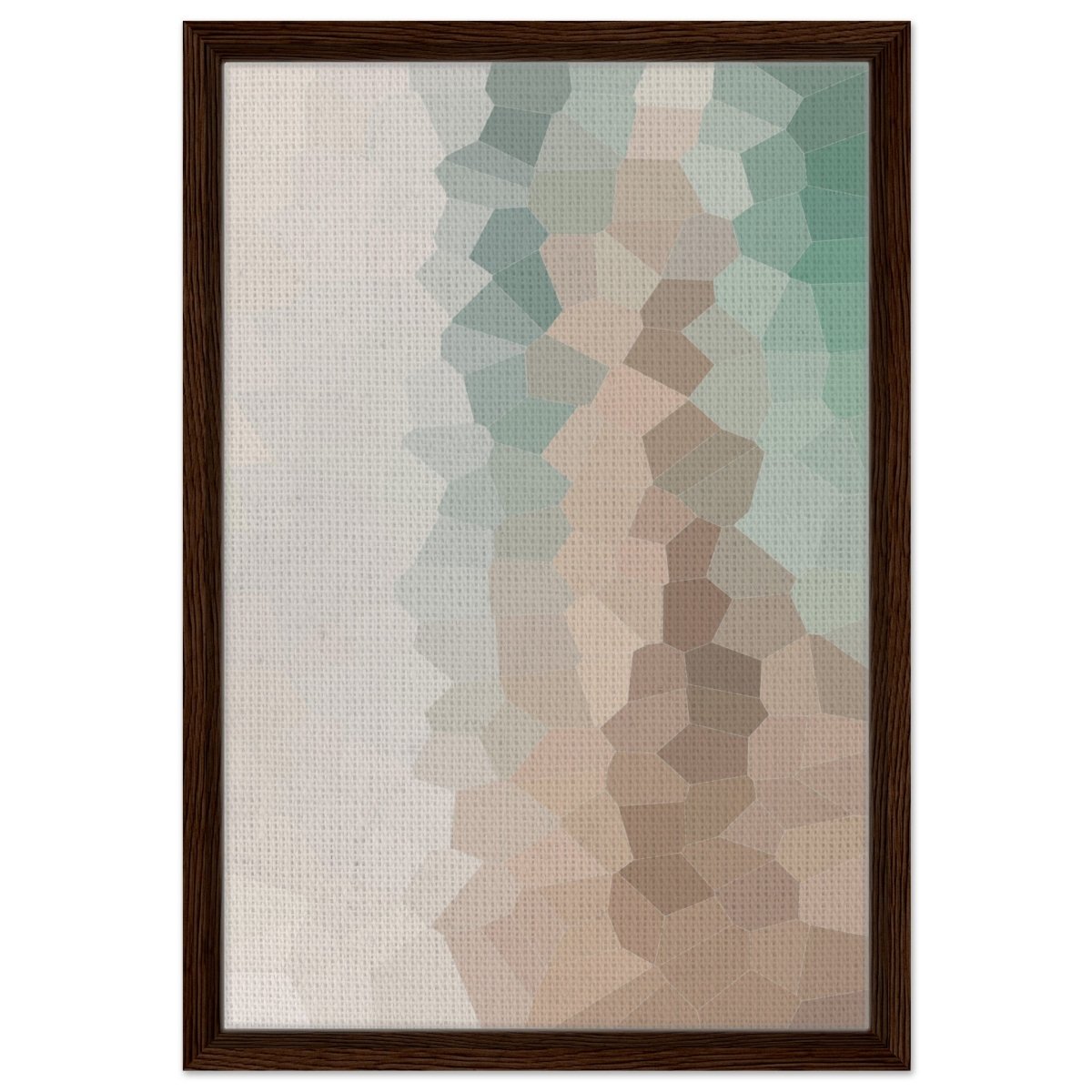 Serene Shores: A Tranquil Escape | Abstract Wall art print - 40x60 cm / 16x24″ - Framed Canvas - Dark wood frame