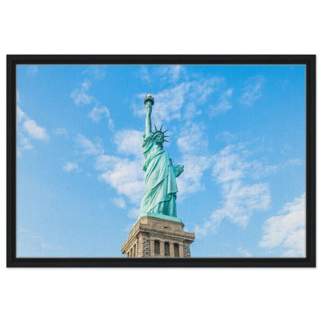 Statue of Liberty | New York City | City Wall art print - Framed Canvas - 50x75 cm / 20x30″ - Black frame