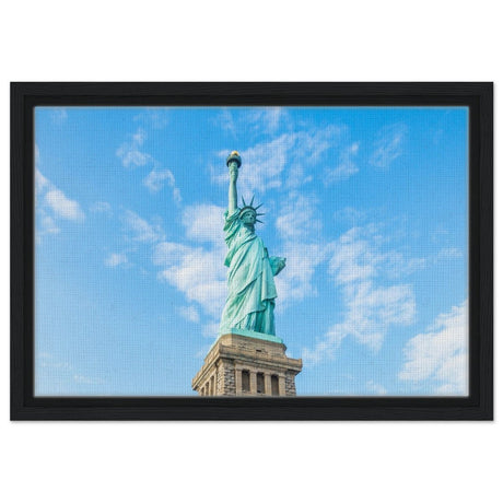 Statue of Liberty | New York City | City Wall art print - Framed Canvas - 30x45 cm / 12x18″ - Black frame