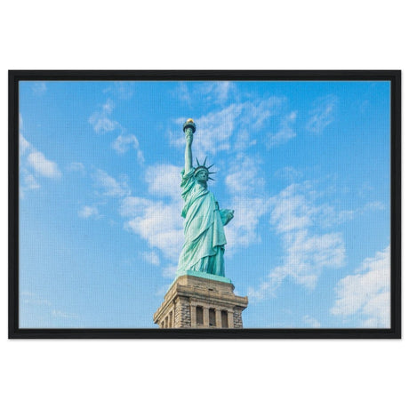 Statue of Liberty | New York City | City Wall art print - Framed Canvas - 60x90 cm / 24x36″ - Black frame