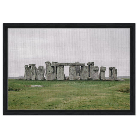 Stonehenge: A Timeless Wonder | Salisbury Plain | Wiltshire, England - Framed Canvas - 40x60 cm / 16x24″ - Black frame