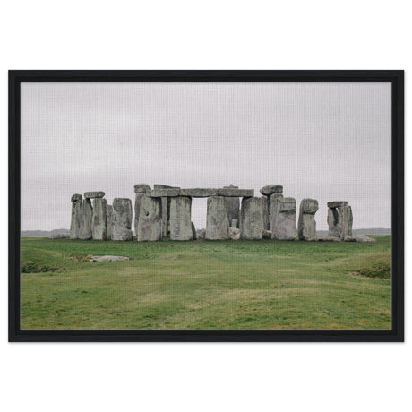 Stonehenge: A Timeless Wonder | Salisbury Plain | Wiltshire, England - Framed Canvas - 50x75 cm / 20x30″ - Black frame