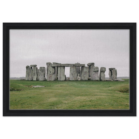 Stonehenge: A Timeless Wonder | Salisbury Plain | Wiltshire, England - Framed Canvas - 30x45 cm / 12x18″ - Black frame