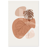 Terracotta Monstera Harmony | Wall art Print - 40x60 cm / 16x24″ - Aluminum Print - 