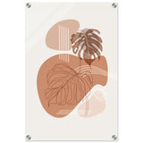 Terracotta Monstera Harmony | Wall art Print - 40x60 cm / 16x24″ - Acrylic Print - 