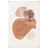 Terracotta Monstera Harmony | Wall art Print - 60x90 cm / 24x36″ - Acrylic Print - 