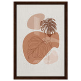 Terracotta Monstera Harmony | Wall art Print - 40x60 cm / 16x24″ - Framed Canvas - Dark wood frame