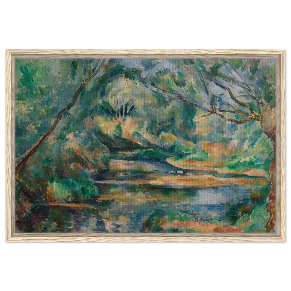 The Brook (ca. 1895–900) by Paul Cézanne | Vintage wall art print - Framed Canvas - 50x75 cm / 20x30″ - Wood frame