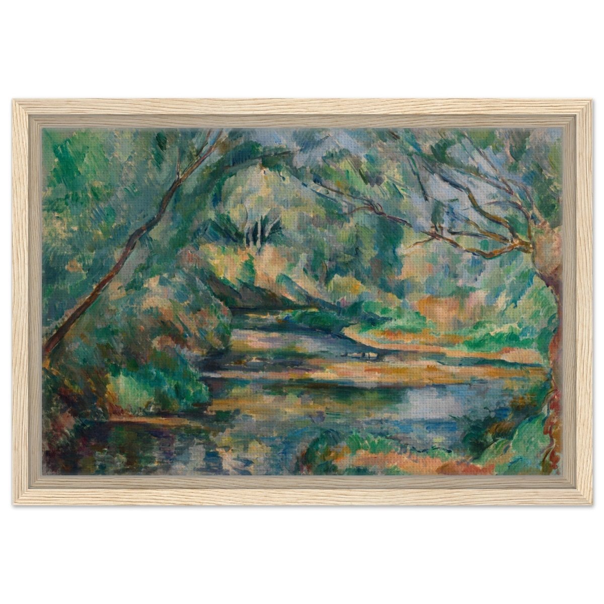 The Brook (ca. 1895–900) by Paul Cézanne | Vintage wall art print - Framed Canvas - 30x45 cm / 12x18″ - Wood frame