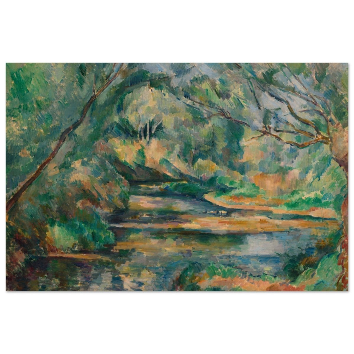 The Brook (ca. 1895–900) by Paul Cézanne | Vintage wall art print - Wood Prints - 30x45 cm / 12x18″ - 