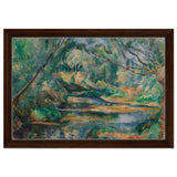 The Brook (ca. 1895–900) by Paul Cézanne | Vintage wall art print - Framed Canvas - 30x45 cm / 12x18″ - Dark wood frame