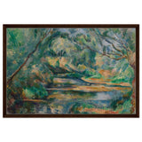 The Brook (ca. 1895–900) by Paul Cézanne | Vintage wall art print - Framed Canvas - 60x90 cm / 24x36″ - Dark wood frame