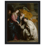 The Vision of the Blessed Hermann Joseph by Anthony van Dyck | Vintage Art wall art print - Framed Canvas - 40x50 cm / 16x20″ - Black frame