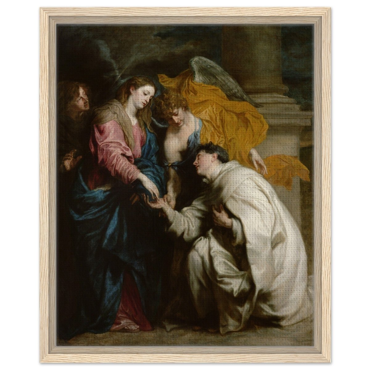 The Vision of the Blessed Hermann Joseph by Anthony van Dyck | Vintage Art wall art print - Framed Canvas - 40x50 cm / 16x20″ - Wood frame