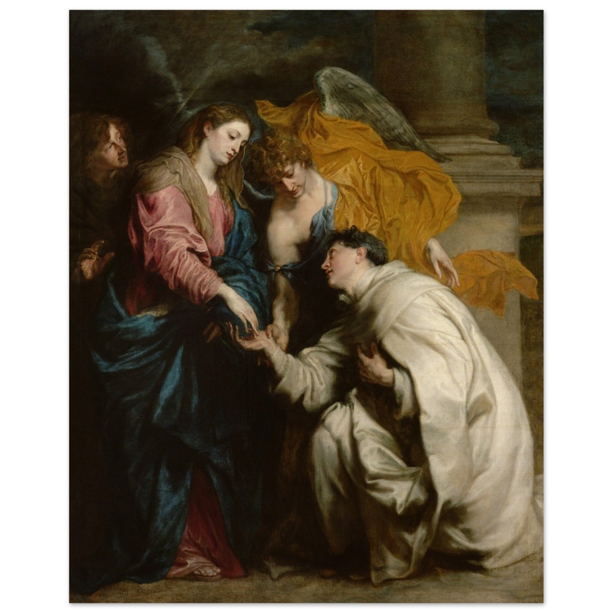 The Vision of the Blessed Hermann Joseph by Anthony van Dyck | Vintage Art wall art print - Wood Prints - 40x50 cm / 16x20″ - 