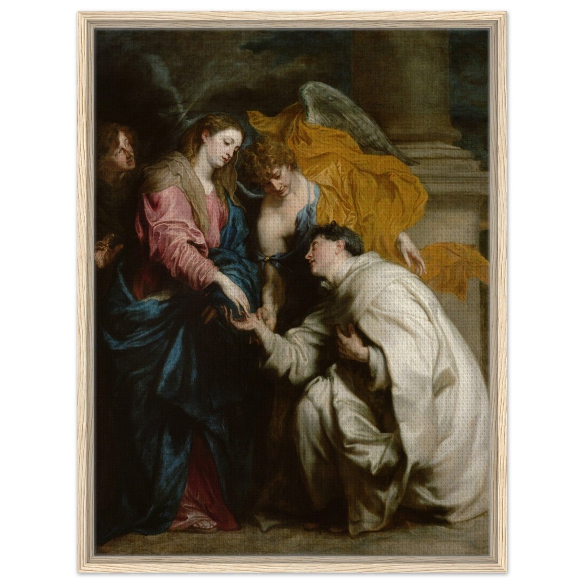 The Vision of the Blessed Hermann Joseph by Anthony van Dyck | Vintage Art wall art print - Framed Canvas - 60x80 cm / 24x32″ - Wood frame