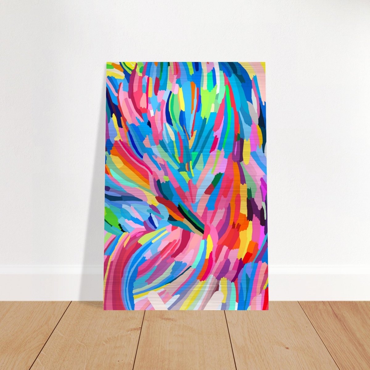 Vivid Energy: The Spectrum of Expression | Abstract Expressionism wall art print - 50x75 cm / 20x30″ - Brushed Aluminum Print - 