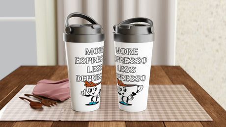 White Stainless Steel Travel Mugs | More Espresso - 