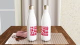 White Stainless Steel Water Bottles & Travel Mugs | Be kind - White 17oz Stainless Steel Water Bottle - 