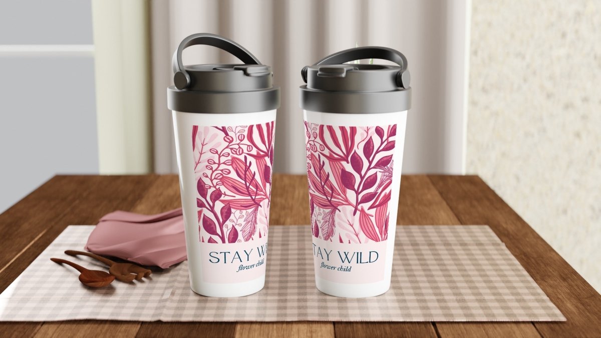 White Stainless Steel Water Bottles & Travel Mugs | Stay Wild - White 17oz Stainless Steel Water Bottle - 