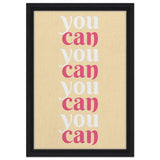 "You Can" | Motivational Art wall art print - Framed Canvas - 30x45 cm / 12x18″ - Black frame