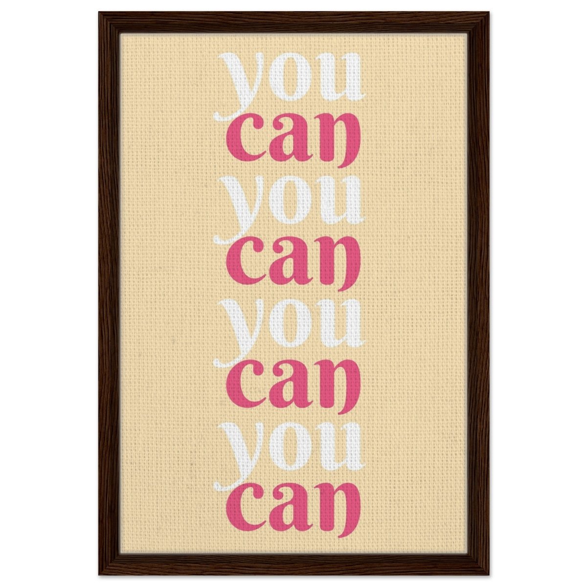 "You Can" | Motivational Art wall art print - Framed Canvas - 40x60 cm / 16x24″ - Dark wood frame